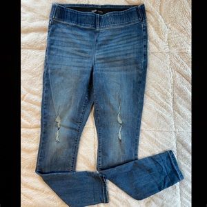 Vera Wang Pull On Jeans with Distress Detail